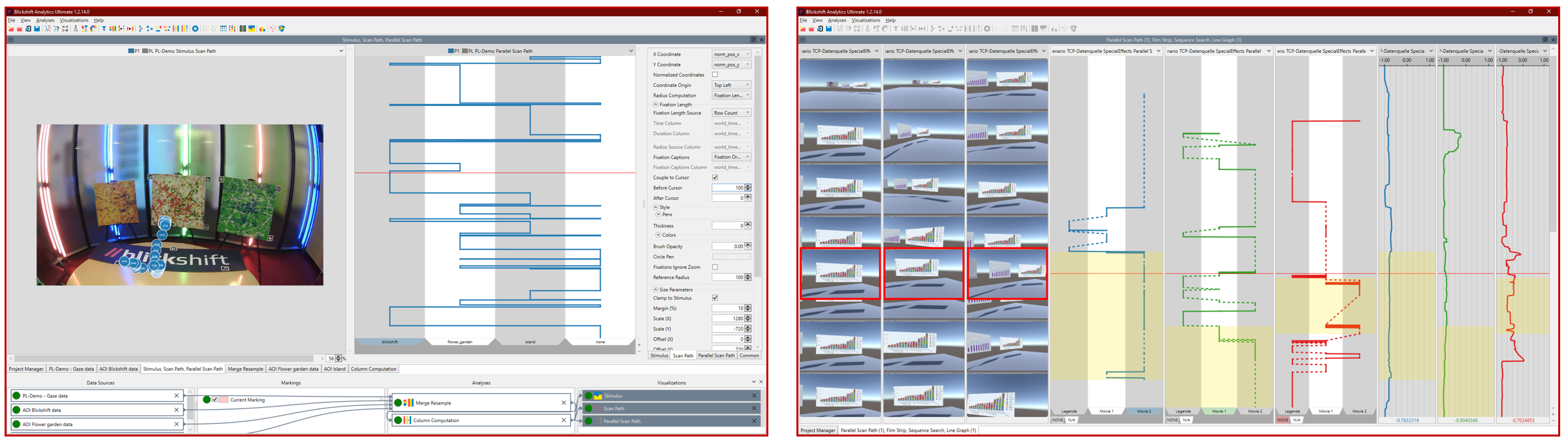 Blickshift Analytics für Virtual Reality oder Augmented Reality Experimente